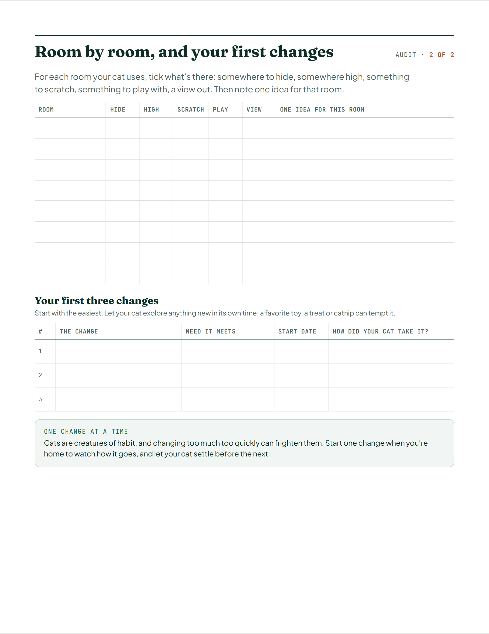 Page 4 of Indoor Cat Enrichment Workbook