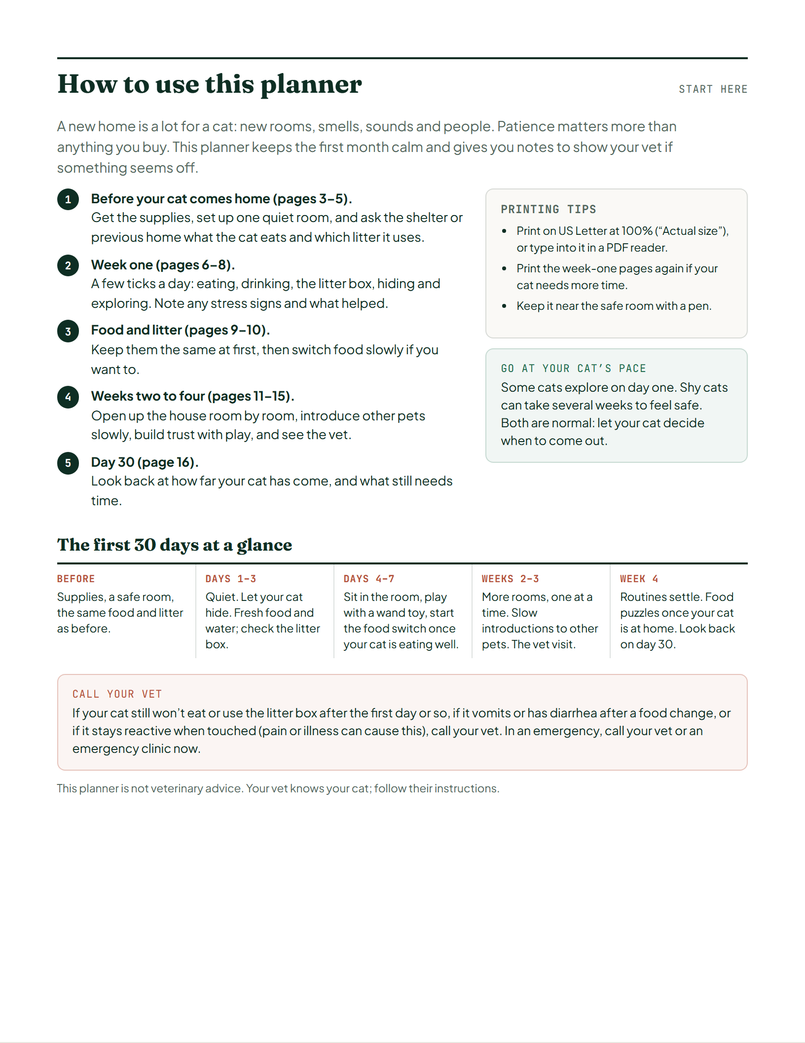 Page 2 of New Cat Settling-In Planner